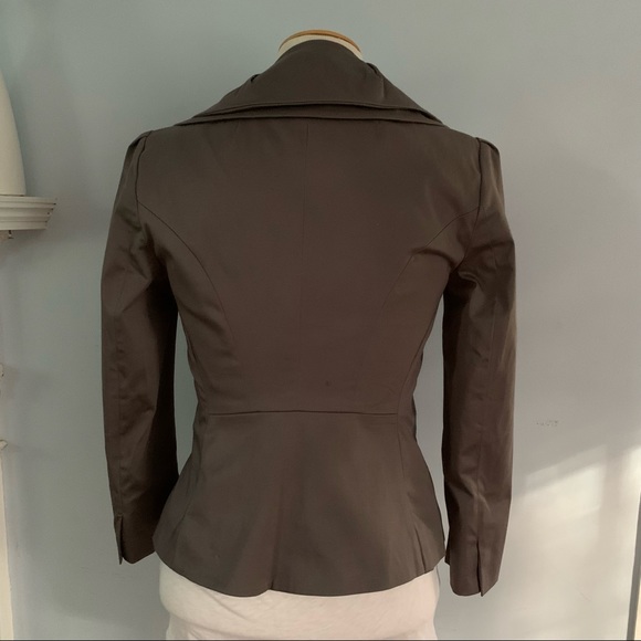 LOFT peplum blazer w/ portrait collar taupe jacket - Picture 14 of 16